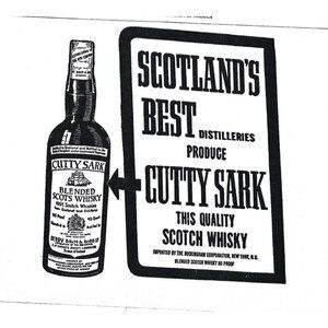 Cutty Sark Blended Scotch Whisky Advertisement Print 1960s Vintage